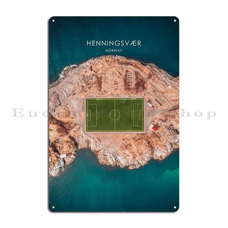 Henningsvaer Norway Travel Metal Plaque Poster Wall Plaque Poster Wall Cave Personalized Club Tin Sign Poster 20X30CM