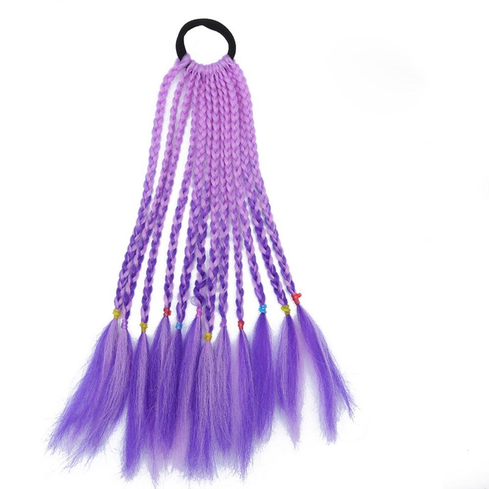1 pièce Tresses colorées élastiques Filles Perruques Queue de cheval Nouvelles Tresses pour enfants