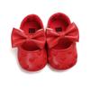 Toddler Girls Big Bowknot Heart Embroidered Soft Sole Anti-slip Baby Shoes
