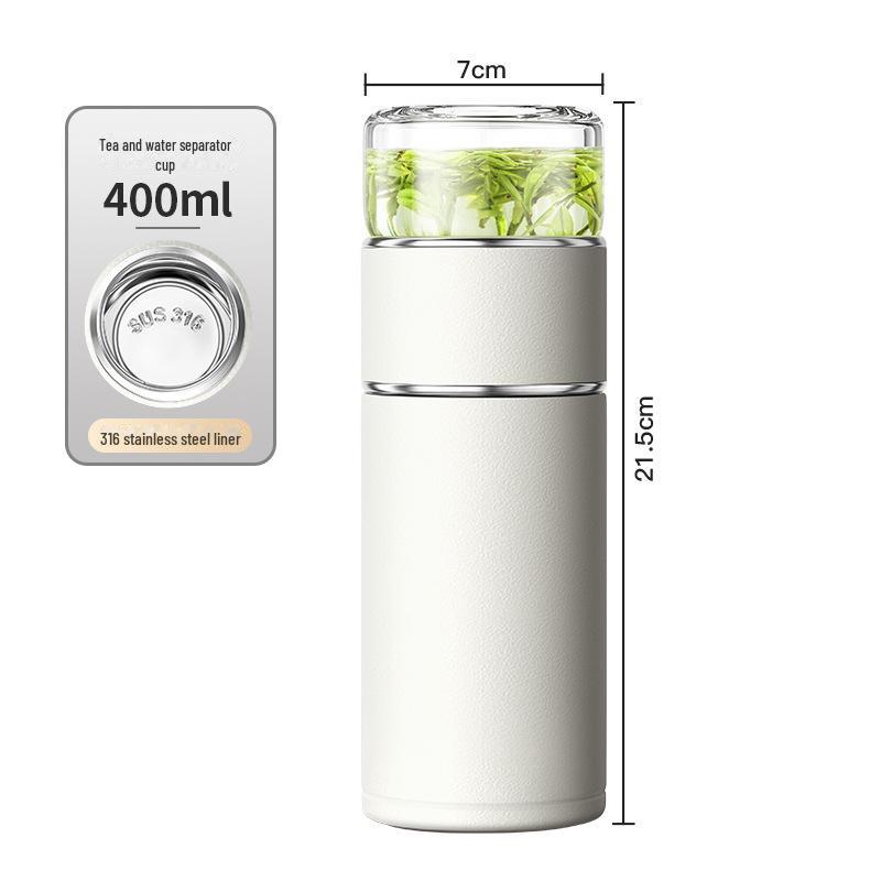 "Portable 316 Stainless Steel Tea Separator Thermos Cup - Unisex Design, Ideal for Tea Brewing and Gifting."