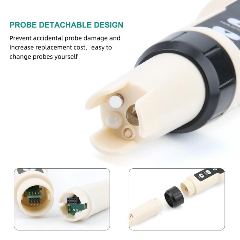 Digital Hydrogen Meter Water Quality Tester with ATC High Accuracy Pen Type H2 Meter Data Hold Function LCD Displays