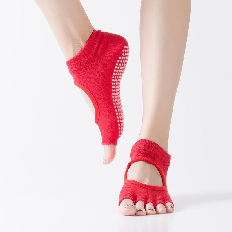 Digging Hole Cotton Yoga Socks Ms. Slip Open Toe Halter Five Finger Socks Sports Socks