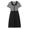 Plus Size Striped Patchwork Faux Two-Piece Slimming Short-Sleeve Summer Dress - Chic & Fashionable New Arrival