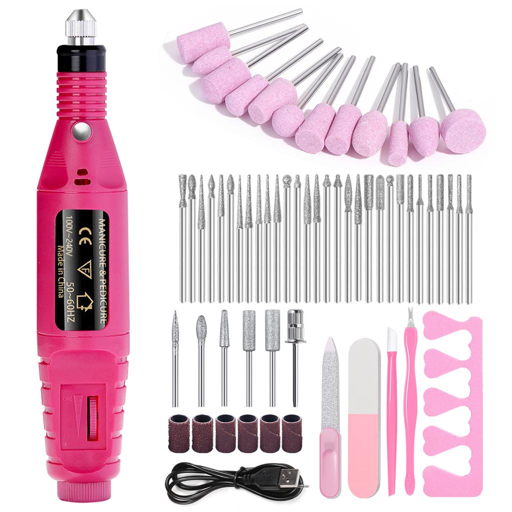 Electric Nail Drill Machine Set Professional Nail Drills Set for Gel Nails Polish Portable Nail File Manicure Tool Set