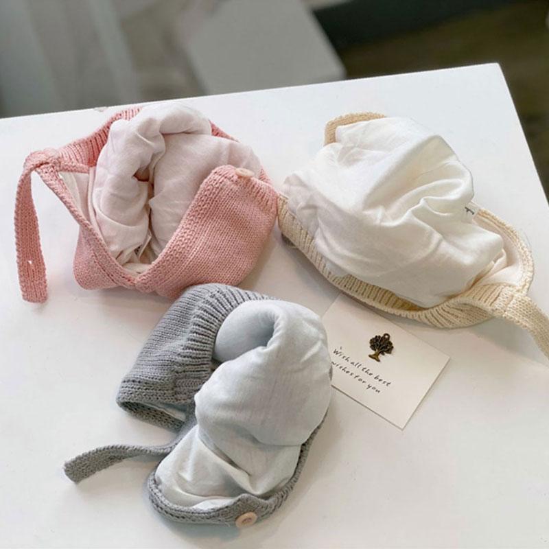 Cute Pompom Baby Knitted Hat Autumn Winter Warm Infant Boy Girl Beanie Cap Soft Thick Woolen Newborn Toddler Ear Protection Hat Bonnet