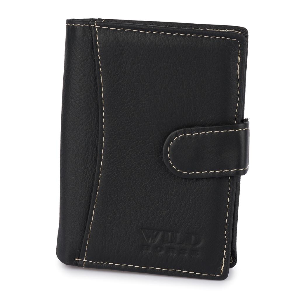 Portfel Męski Skórzany Z Zapięciem Wild Horse Rfid Czarny