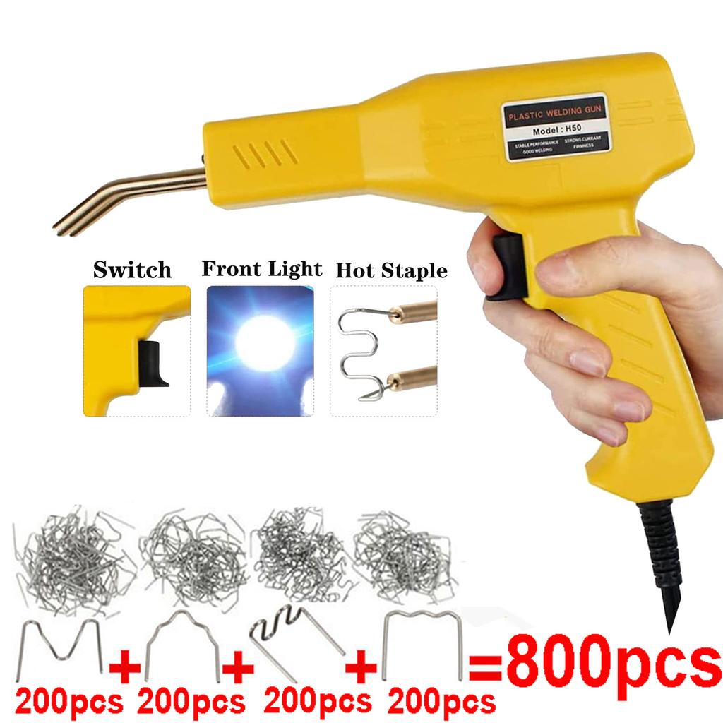 Heat Gun Plastic Welding Machine Yellow Bumper Soldering Iron Staples Bumper Repair Car Tools Kit HOT Stapler Plastic Welder