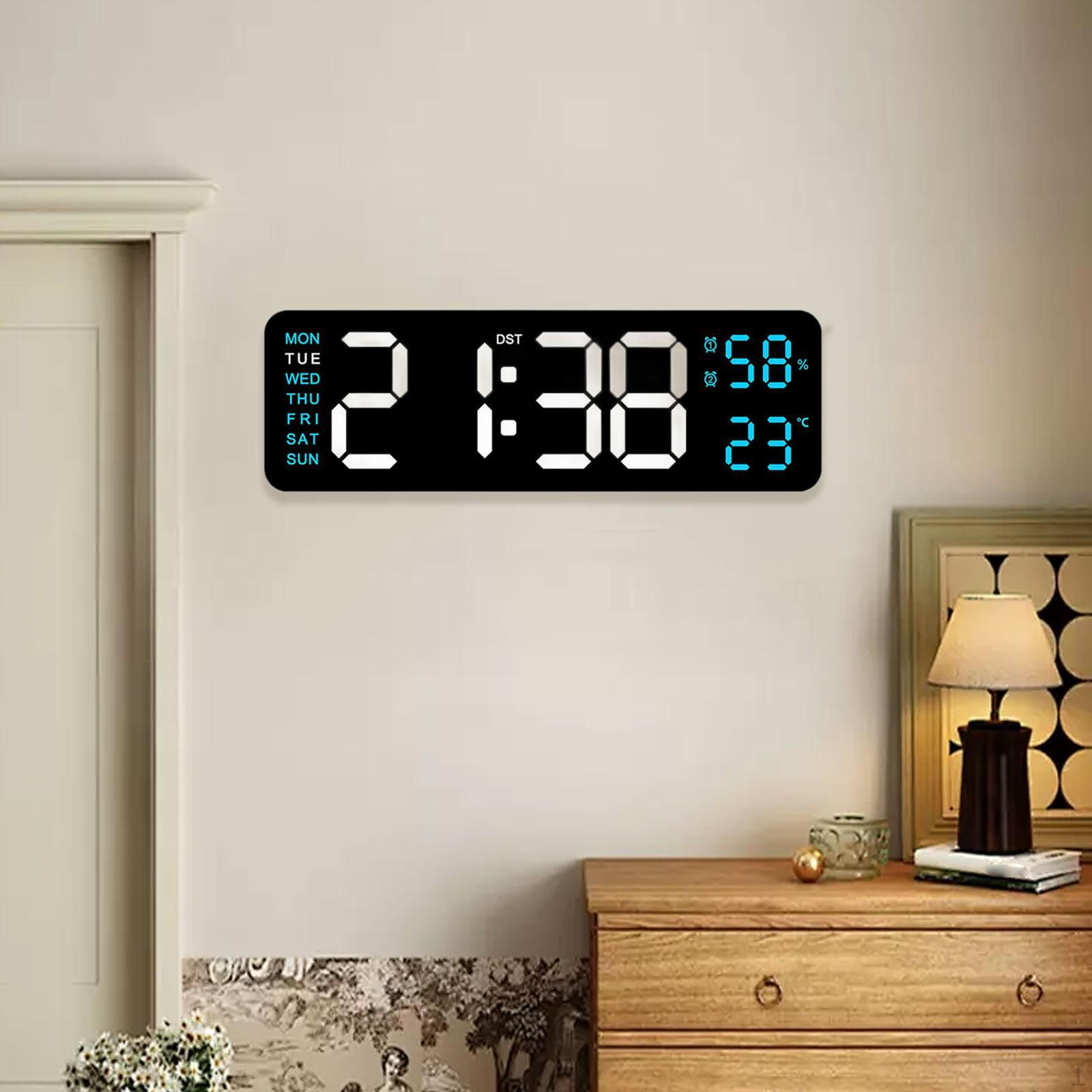 

Цифровой будильник настольный 12/24H функция памяти электронный настенный недельный дисплей для спальни синий