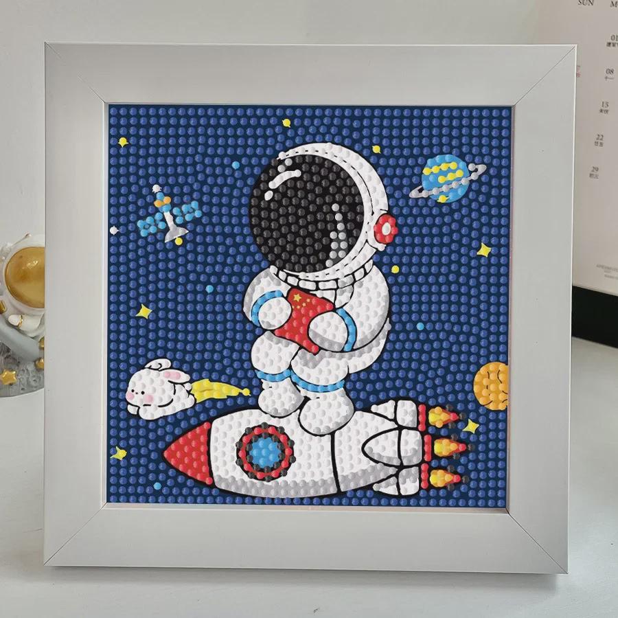 Framed 2023 Astronaut Diamond Painting Kit: Children's DIY Crystal Stickers