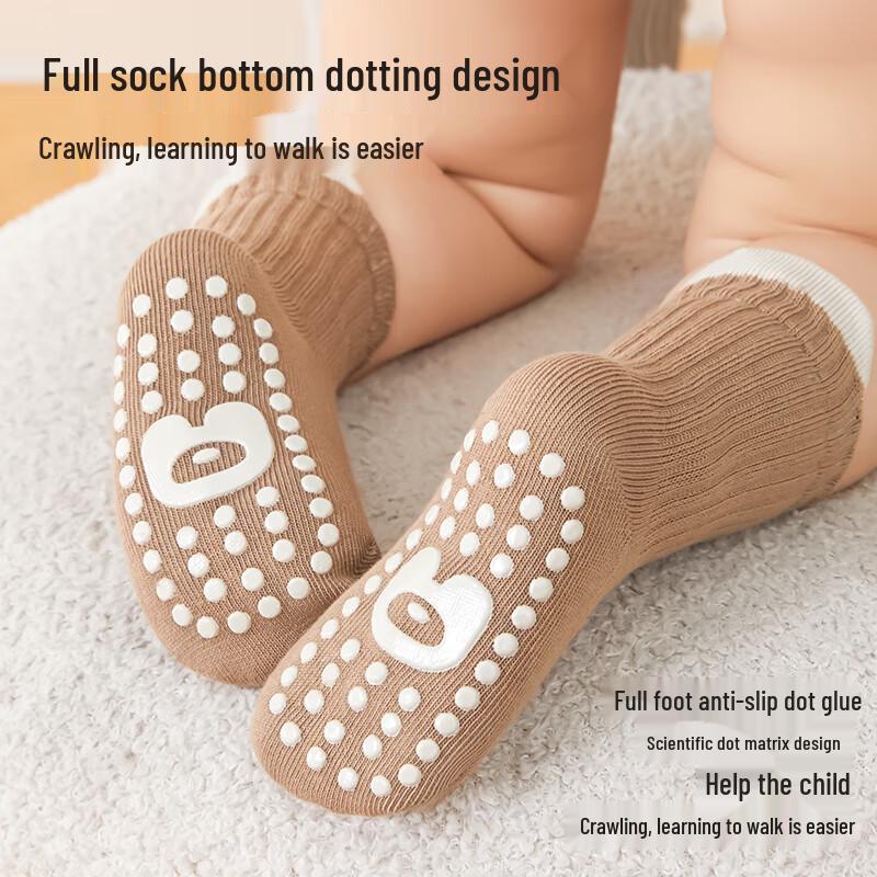 Cotton Bear Baby Non-Slip Mid-Calf Socks