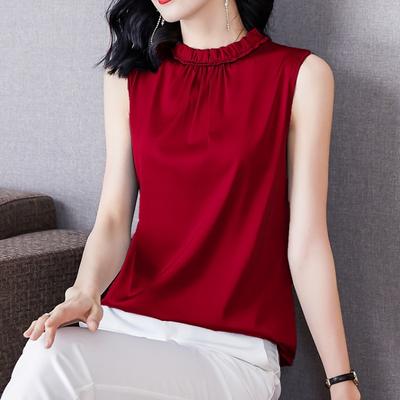 Silk Suspender Vest for Women with Halter Neck Top for Summer Wear Satin Sleeveless Base Shirt Design