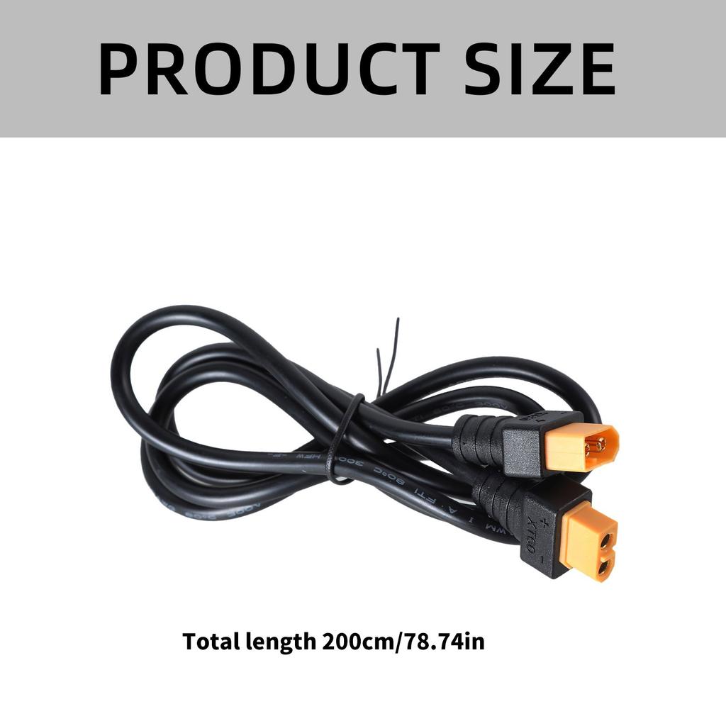 200cm Long XT60 Male To Female Extension Cord Conversion Adapter Cable for Outdoor Power Solution and RC Vehicles
