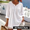 Women's Fashion Casual Solid Color Print V-Neck Long Sleeve Blouses & Shirts