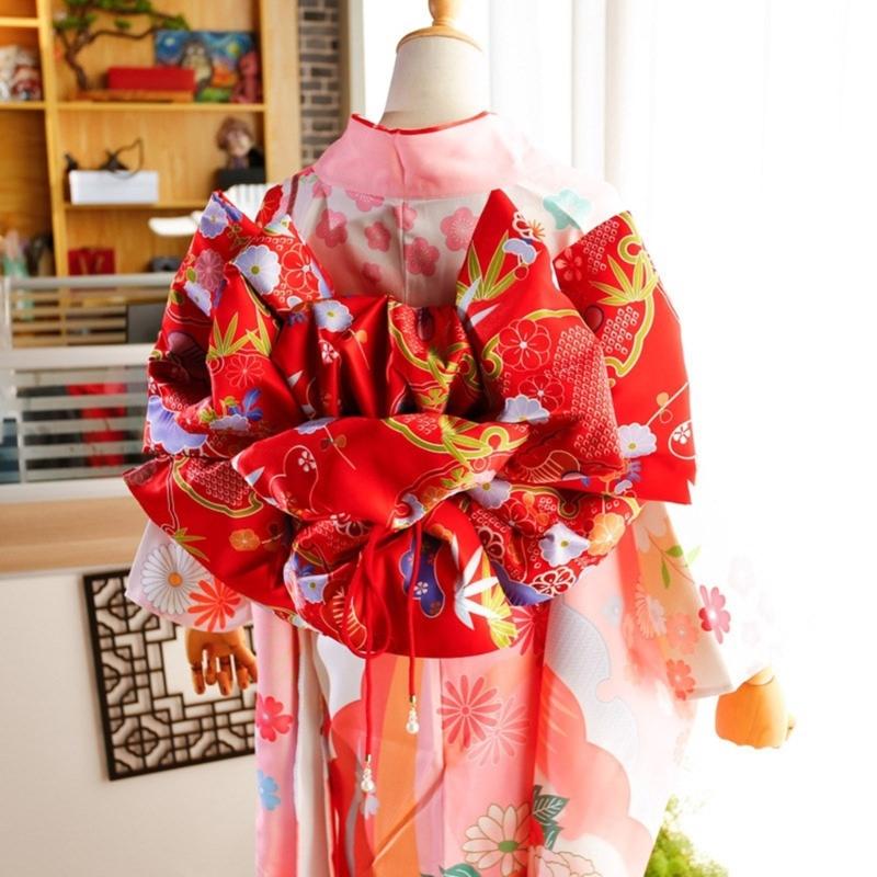 Oversized Bowknot Belt Traditional Japanese Sash for Kimono Adjustable Length Soft Fabric Multiple Color Option