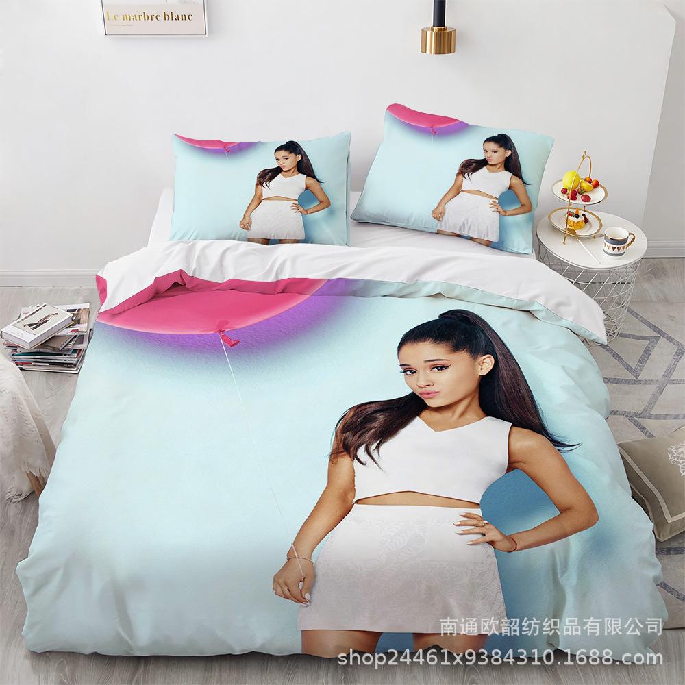 Three-Piece 3D Digital Printing Arianagrande Quilt Cover Home Textile Four-Piece Set
