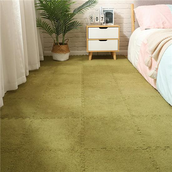 Cross-Border Mosaic Flannel Floor Mat – Removable & Washable, Perfect for Bedroom, Bedside, or Balcony.