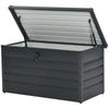 311L Galvanised Steel Garden Storage Box - Dark Grey