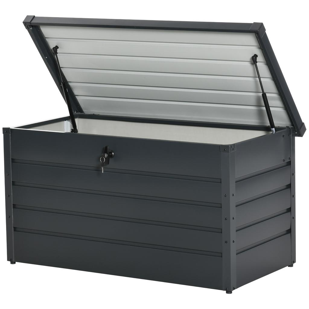 311L Galvanised Steel Garden Storage Box - Dark Grey