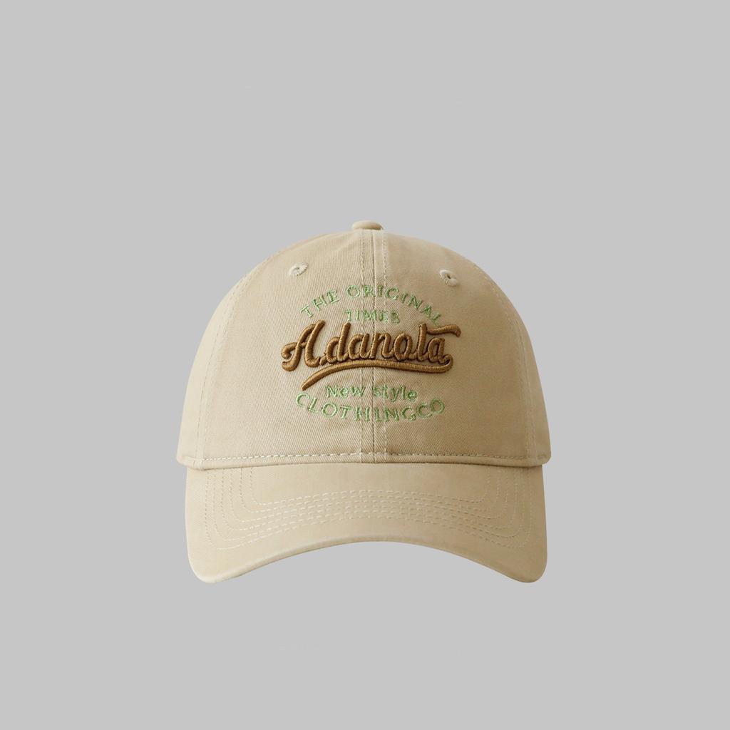 Embroidered letter baseball cap, three-dimensional retro fashionable soft top duckbill cap, adjustable for men and women