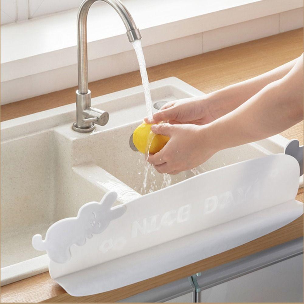 Soft Kitchen Water Baffle Reusable Sink Flap Block Water Device Sink Splash Guard  Sink Partition