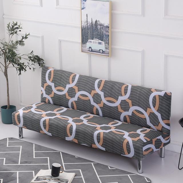 String Printed Folding Sofa Furniture Bed Cover Sofa Protector Covers Stretch Double Seat Cover Slipcovers For Living Room Area Geometric Print