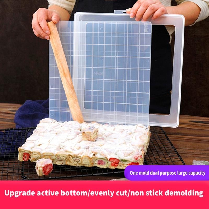 Plastic Nougat Mold Snowflake Crisps Mold Sugar Cutting Tool Snow Cake Making Tray Nougat Baking Plate Pastry Tool