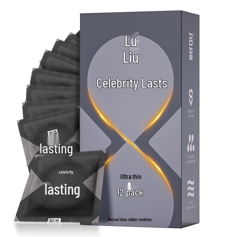 Ultra Thin Ribbed & Lubricated Condoms with Hyaluronic Acid - 10 Pack Adult Sex Toy