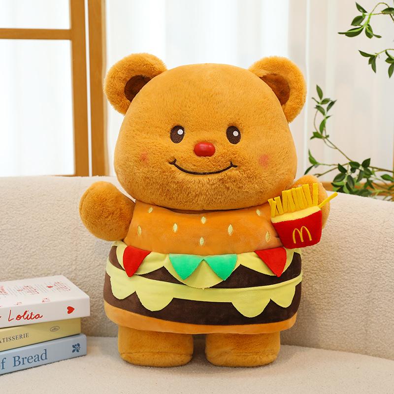 

Hamburger Butter Bear Plush Toys for Children s Birthday Gifts Office Pillow Home Cushion Decorations 33cm【0.34kg】