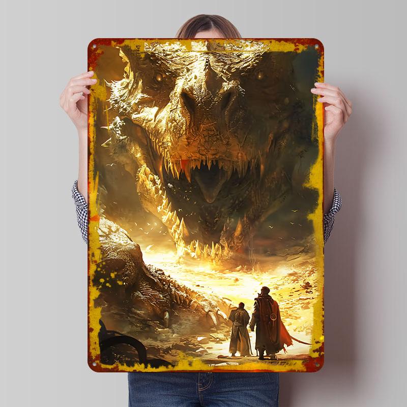 Dragon Watching Poster Customized Wall Art Vintage Metal Signs Retro Tin Plaque for Man Cave Room Decoration House Decor Home At