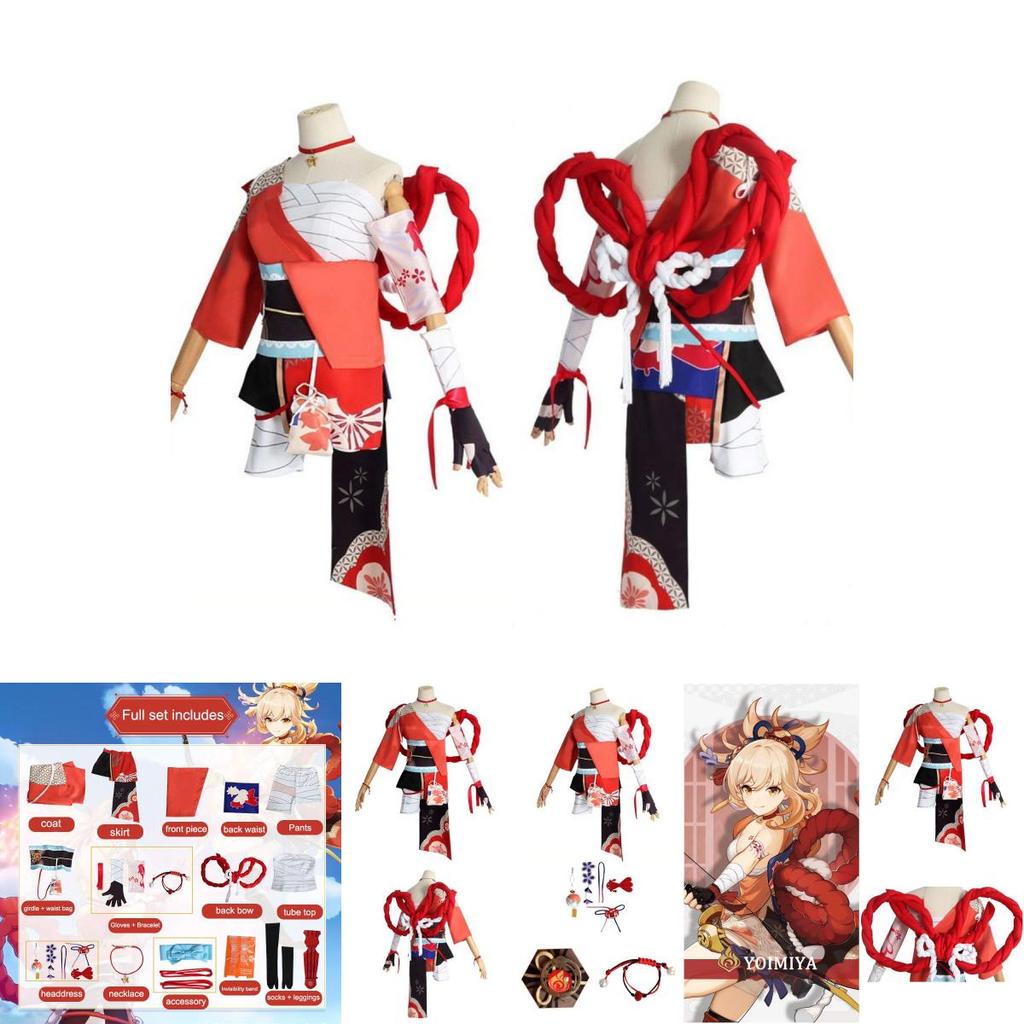 Genshin Impact Naganohara Yoimiya Anime Cosplay Costume Halloween Suit Female High-quality And Exquisitely Crafted
