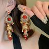 Luxury Bell Tassel Earrings Zinc Zinc Alloy Ethnic Style Ear Studs Rhinestone Pearls Ear Drop  Birthday
