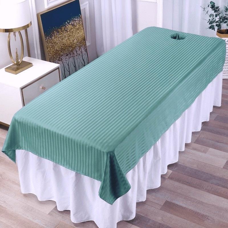 Reusable Beauty Massage Table Cover Spa Bed Salon Couch Sheet with Face Hole Polyester Cotton Anti-Wrinkle Sheet Wholesale