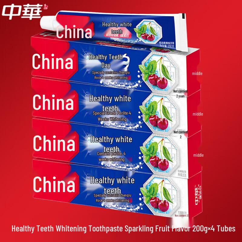 Zhonghua Whitening Toothpaste, Fruit Flavor, Family Pack