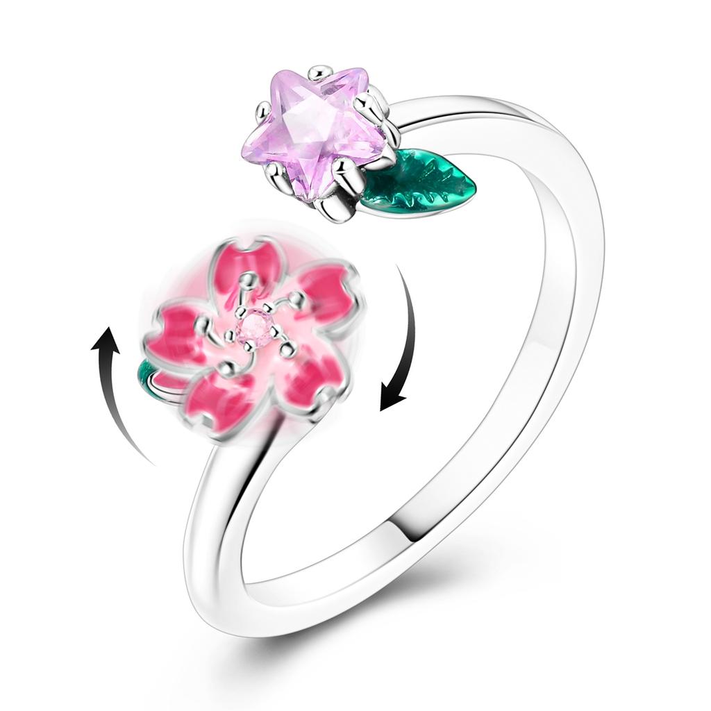 925 Silver Open Ring Gold Color Rotate Star Wing Ring For Men Woman Trendy Styles Yoof Gift Fahsion Jewelry