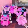 Echtes Süßes Zähne Monster Süßes Rosa Baby Plüsch Blind Box Schlüsselanhänger Anhänger Hässlich-Süß Figur Puppe Kawaii Geschenke