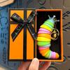 Colorful Caterpillar Slug Keychain: Stress Relief & Educational Toy for Kids