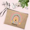 Rainbow Teacher Pencil Case Personalized Custom Name Linen Stationery Supplies Storage Bags Travel Neceser Makeup Bag Best Gifts