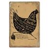 Antique Country Barnyard Rooster Chicken Metal Sign Retro Farm Wall Art For Farmhouse Kitchen Barn Cafe Wall Decoration