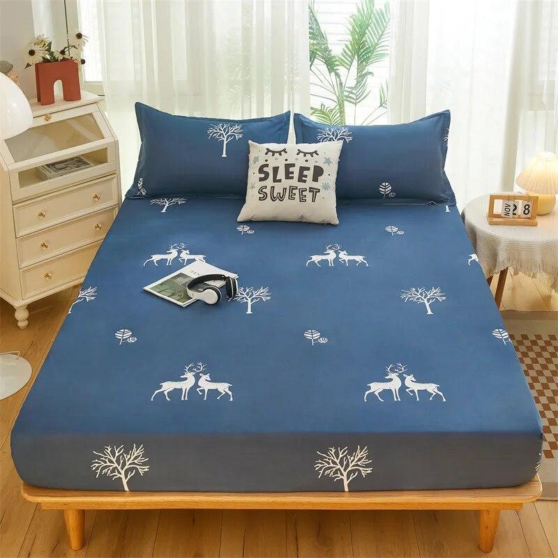 Double Bed Fitted Sheet Quilting Bedspread On The Bed Woven Air-Permeable Mattress Cover Single Bed Cover Bed with Pillowcases