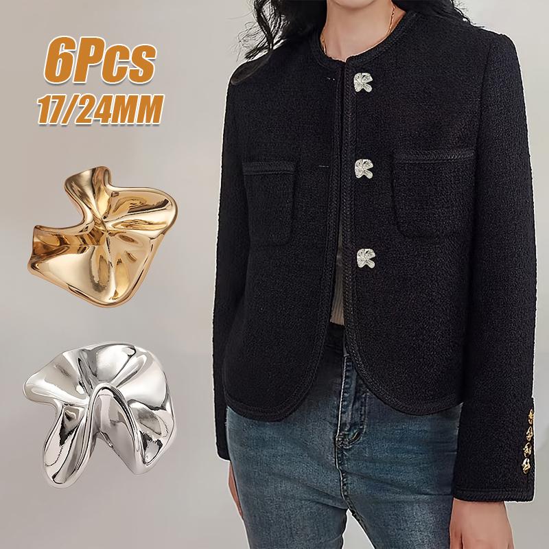 6PCS Decorative Button Irregular Button 17/24MM Fashionable and Simple Clothing Accessories