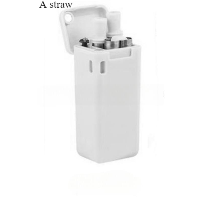 

1pcs Foldable Retractable Reusable Straws - ABS Collapsible Stainless Steel Silicone Drinking Straws for Travel Camping Office серый