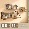 Punch-Free Wall Shelf: Cosmetic Storage with Key Hanger Hooks for Bedroom/Bathroom.