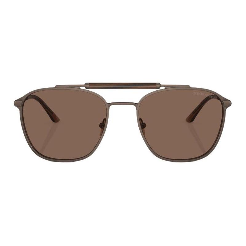 Armani Double bridge design metal pilot style sunglasses unisex couple style brown