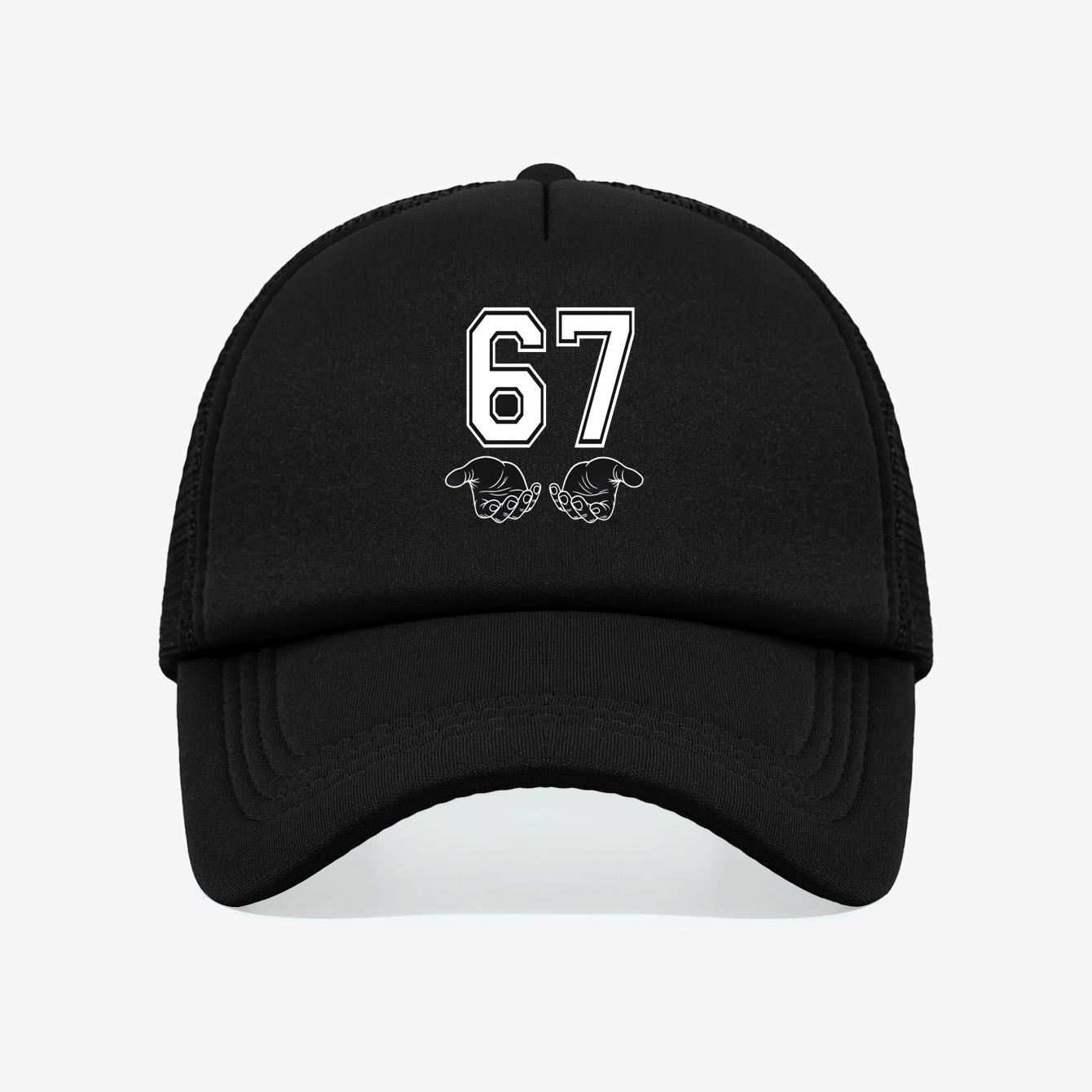 

1PC 67 gesture bomb mesh cap! Breathable and sweat free+adjustable head circumference, fashionable and trendy on the street чорний
