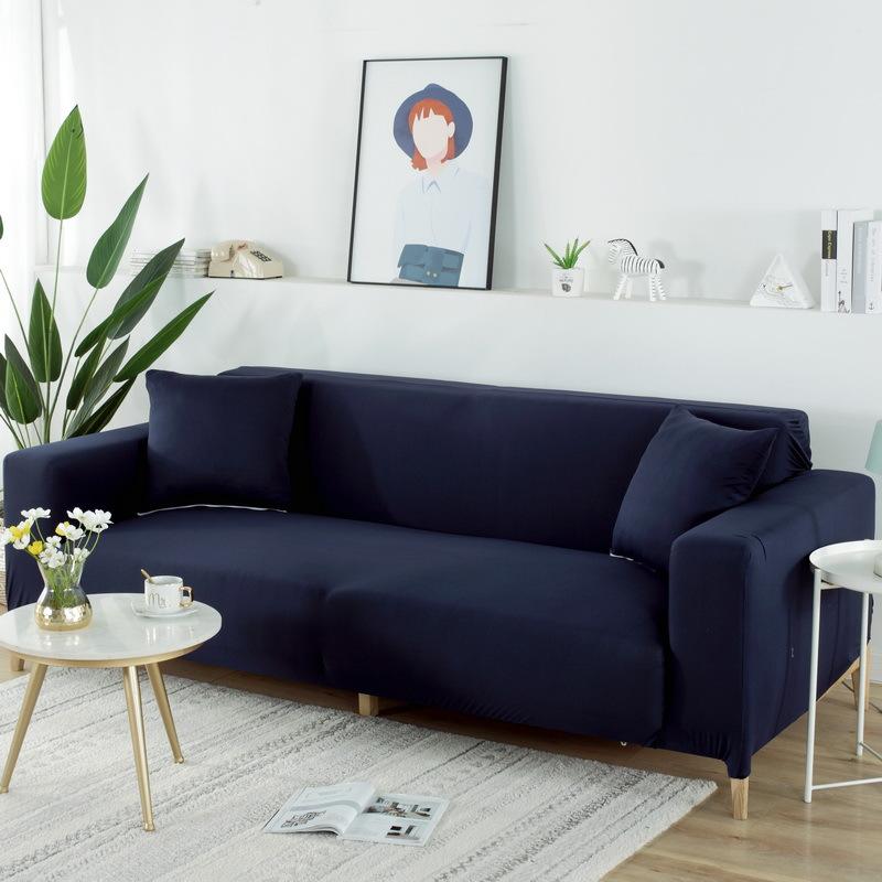Milk Silk Solid Color Elastic Integrated Sofa Cover All-Inclusive Sofa Slipcover Four Seasons Tight Non-Slip