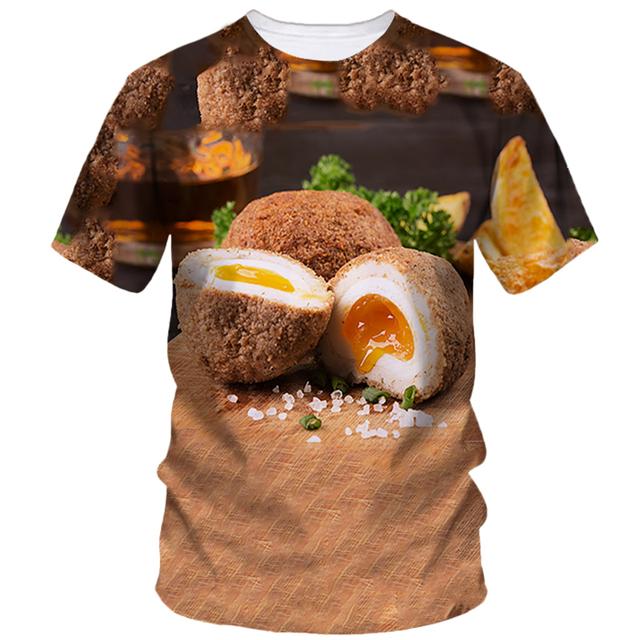 Hip Hop Fun Egg 3d Printed Summer Men's Short Sleeve Creative Harajuku Casual Loose T-Shirt Fashion Street Comfort Clothing