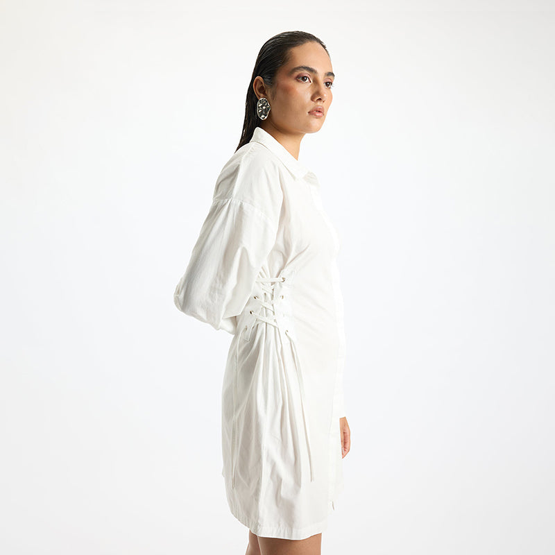 Virgio Women Knee Length Full Regular Fit Shirt Collar Dress