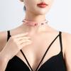 Pink Red White Black PU Leather Choker Necklace for Women Men Cool Punk Gothic Biker Collar Studded Rock Necklace Rave Jewelry