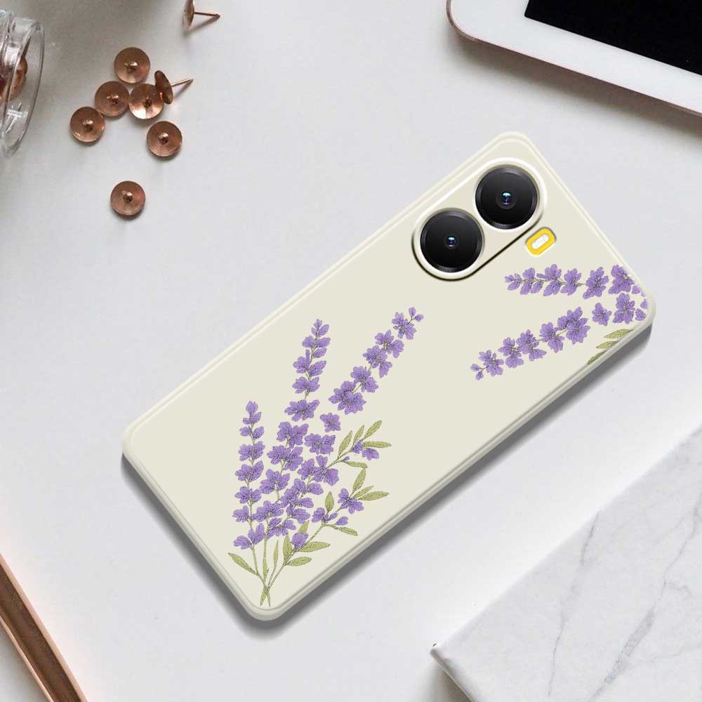For Xiaomi Redmi Turbo 4 5G/Poco X7 Pro 5G Case Lavender Pattern Printing Straight Edge TPU Phone Back Cover