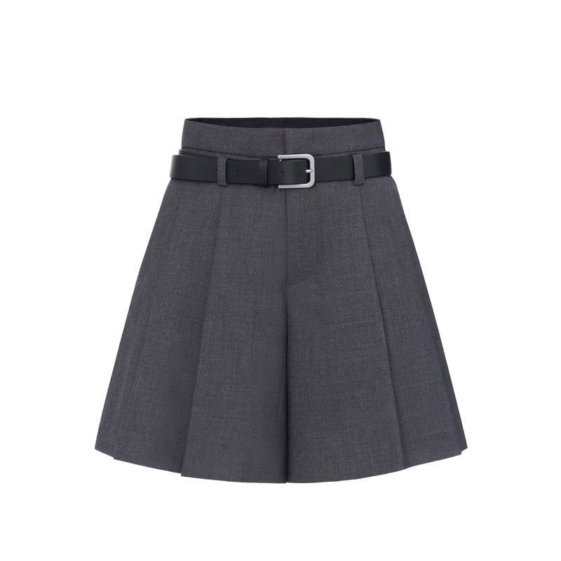 MO&Co. Pleated A-Line Skort with Belt S